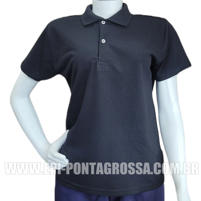 CAMISA GOLA POLO FEMININA PRETA